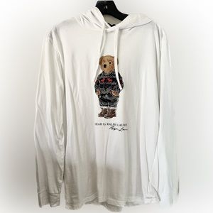 Polo Bear Ralph Lauren White Hoodie M